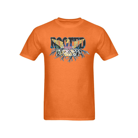 Rooted Deep_Orange Men's T-Shirt in USA Size (Front Printing Only)