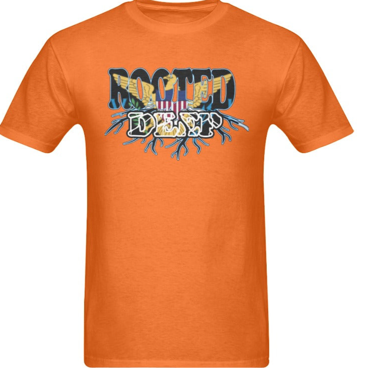 Rooted Deep_Orange Men's T-Shirt in USA Size (Front Printing Only)