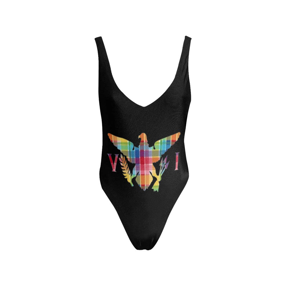 Madras Low Back One-Piece Swimsuit (Model S09)