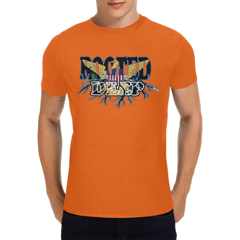 Rooted Deep_Orange Men's T-Shirt in USA Size (Front Printing Only)