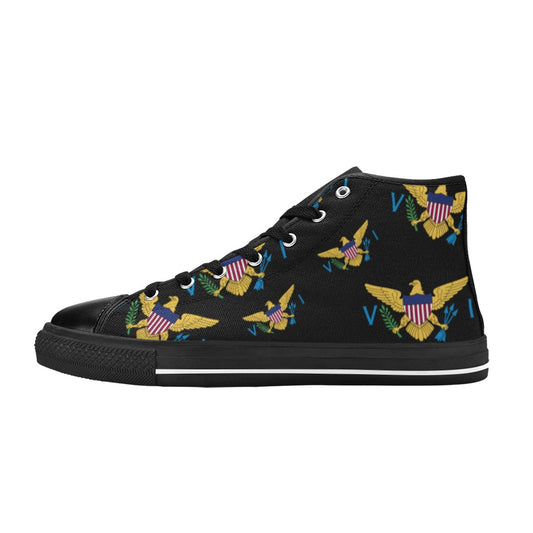 Black Men's High Top Canvas Shoes (Model 017)