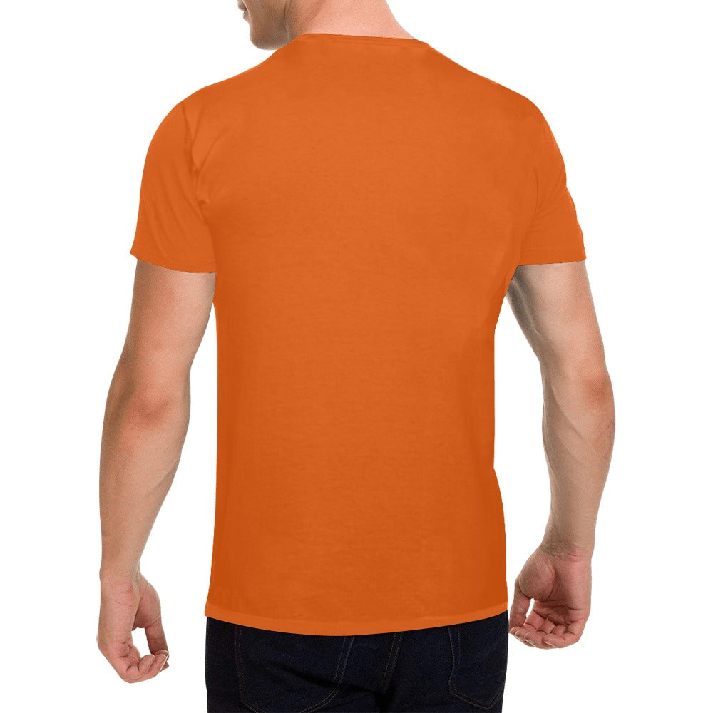 Rooted Deep_Orange Men's T-Shirt in USA Size (Front Printing Only)