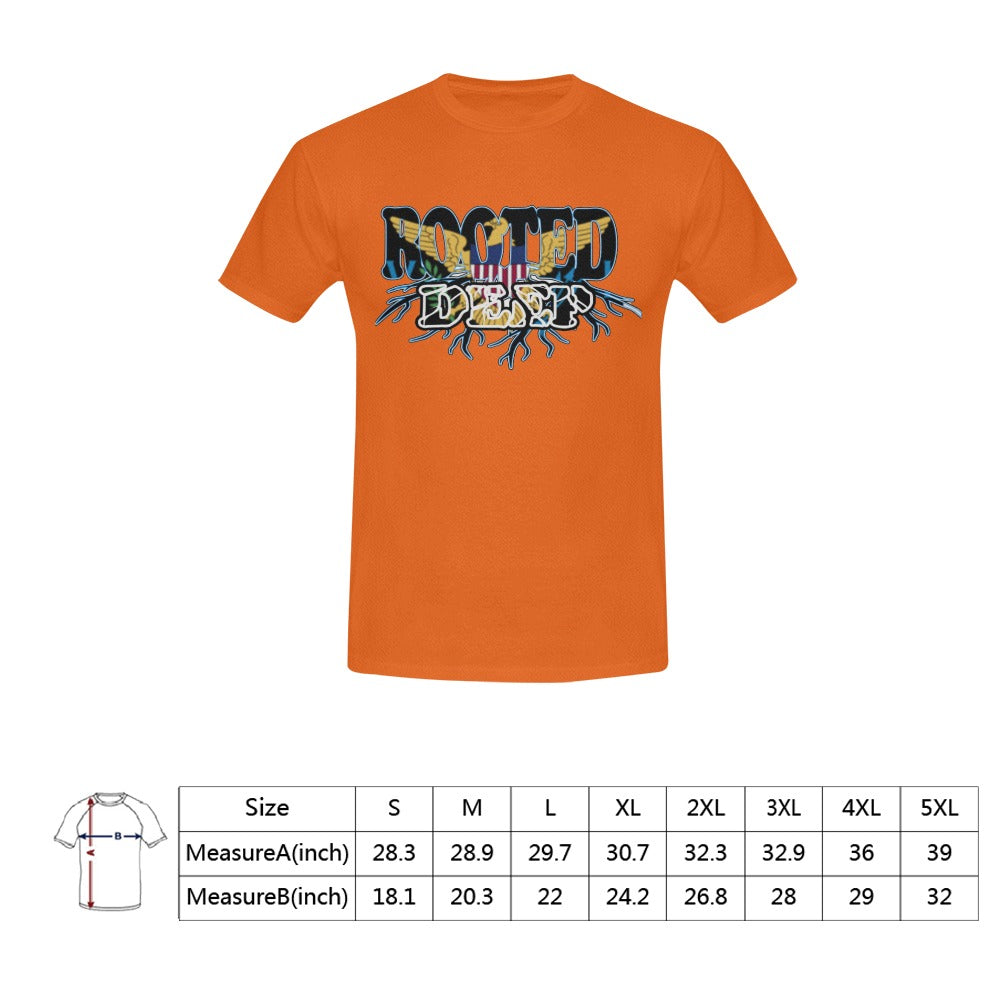 Rooted Deep_Orange Men's T-Shirt in USA Size (Front Printing Only)